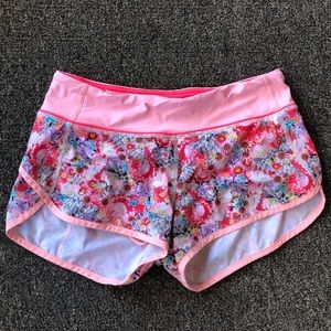 Lululemon pink floral shorts